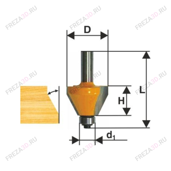 Фреза кромочная 31,8х13 45° ЭНКОР