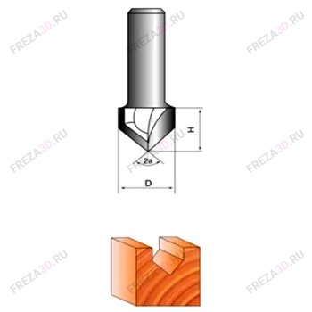 Фреза пазовая с углом90гр. D=19.5x15.9x56  S=12