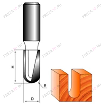 Фреза пазовая круглый нос (пальчиковая) R=6.35 D=12.7x15.88х50