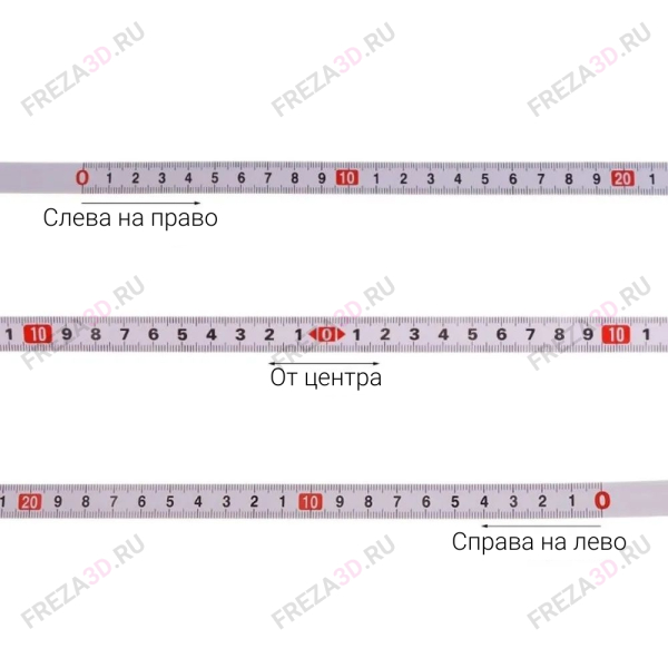 Шкала для телескоп/линейки (Справа на лево) Ширина/Длина H-24/L-184