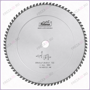 ПИЛЫ ДИСКОВЫЕ TCT 64 WZ/FA/F METAL CUT (МЕТАЛЛ, НЕРЖАВЕЙКА) "PILANA" (ЧЕХИЯ)