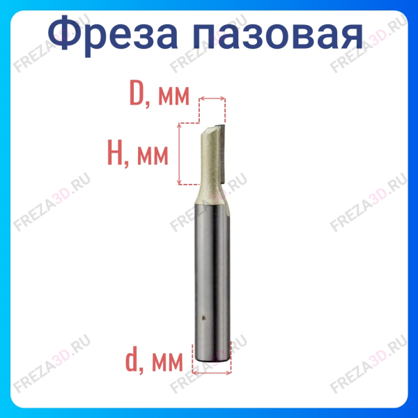 Фреза пазовая Z=1 D=6x19x55 S=8